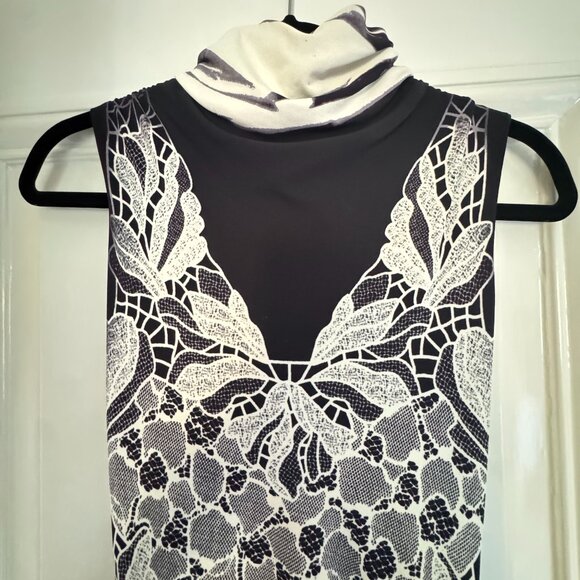 JONATHAN SIMKAI "Aldina" black and white lace effect maxi dress - SIZE M - Picture 5 of 8